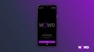 Wowd Sign-up Carousel 2d android animation code dart design flutter graphic design illustration ios mobile mobile design motion graphics programming