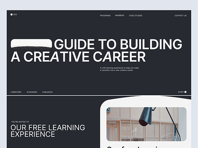 Design career clean design landing page minimal ui web