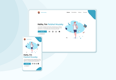 Portofolio profile design flat illustration ui web