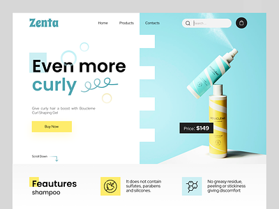 Zenta - Shopify Store beauty branding creative home homepage interface landing page product shampoo shop shopify product shopify store shopify website store trending products web web design website