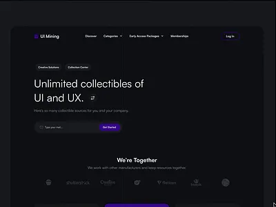 UI Mining: Hero Animation animation branding collectible dark design figma hero landing logo movement ui user experience user interface ux