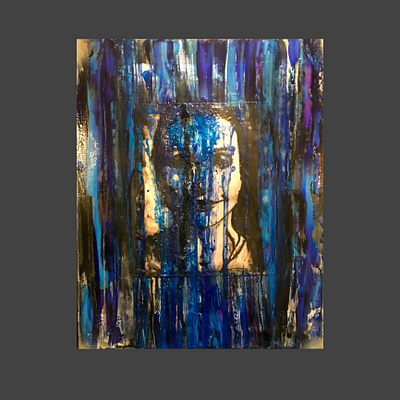 Blue abstract art art design modern art painting