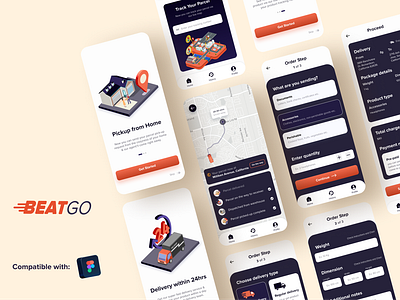 BeatGo - Courier App android app app app design clean ui concept design design2020 illustration ios app minimal ui ux