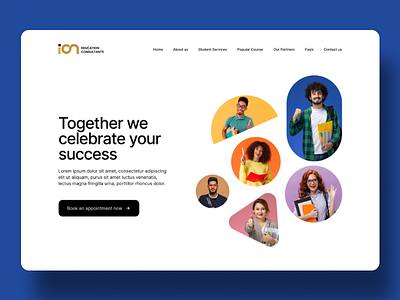 Website Design for ION Education Consultants, Study Visa Experts 2d branding business website college design education graphic design immigration consultants immigration website logo sales website study visa ui ui design university ux web design website website design website ui