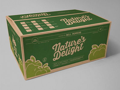 Nature's Delight brand design farm fruit illustration logo organic packaging peppers vegetables