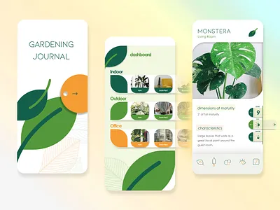 Garden Journal App app color design figma flat minimal ui
