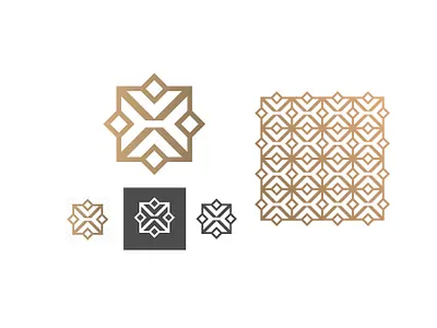 Logomark with reflected M inside + pattern brand branding design graphic design logo logo design logo pattern logomark logomarks logotype minimal pattern square square logo vector