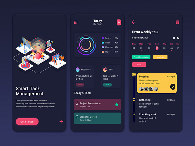 Smart Task Management app ui app app design behance clean ui dailyui design dribbble task management task manager uidesign ux uxui