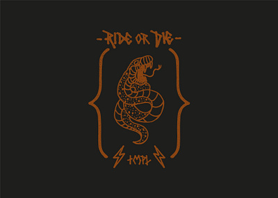 TMPL Ride or Die badge badge brand design draw drawing fixedgear graphic design icon set identity illustrate illustration logo snake