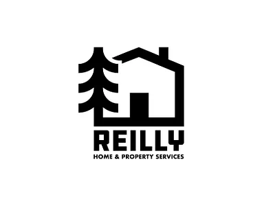 Logo for Reilly Home & Property Services badge black and white logo blackandwhite brand business design draw drawing graphic design icon identity illustrate illustration lical business local logo