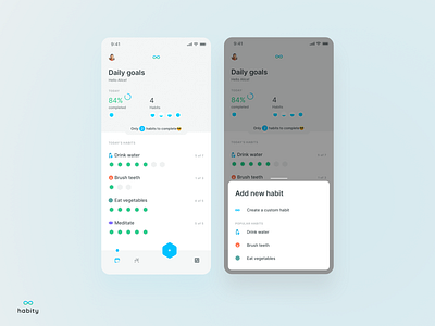 Your habits app blue design dribbbleshot habit tracker habits interface ios mobile to do ui userexperiance userinterface ux