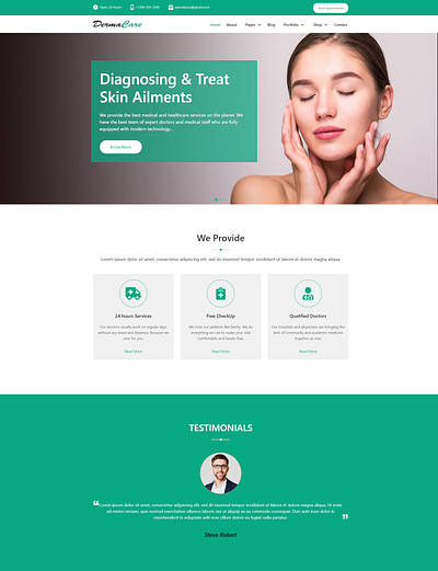 Derma Care - Free WordPress Theme dermatology design doctor health hospital website wordpress blog theme wordpress responsive theme