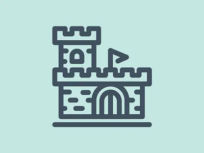 Day 57 - Castle - 100 Icons Daily 100days castle design fort icon illustration leeayr logo minimal vector