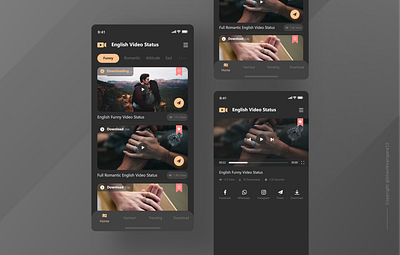 Video App Design (UI Design) 2020 design android app design android design design ios app design status trending ui ui ux design