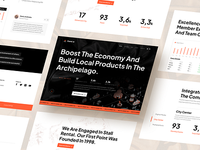 Stand.er - Landing Page boost city community culture dark economy integrated landing page light membership orange product rental stall team ui website