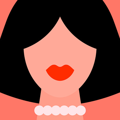 Pearls 2d art bold character colour flat illustration minimal style