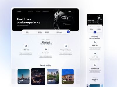 Cars Renting - SaaS Landing Page benefits cars carservice cities filter rent a car rental cars renting cars saas platform saas renting serach bar