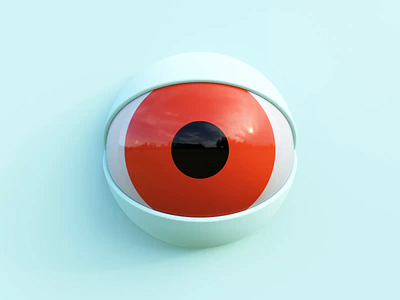 Crazy Eye 3d 3d illustration animation ball blender c4d clean color crazy eye eyeball eyes gif illustration motion motion design motion graphic orange render rendering