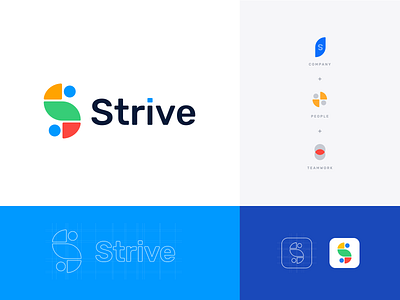 Strive Logotype brand design brand identity branding clean colors it company it services it solutions logo logo design logo mark logotype minimal pattern