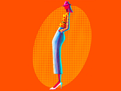 TALL LADY dribbble illustraion vector art