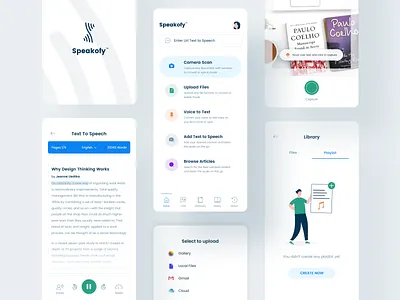 Speakofy Mobile App article page camera app clean ui design flat design mobile mobile app mobile application mobile design mobile ui skeak app speech app ui uidesign uidesigner uiux ux ux design voice command