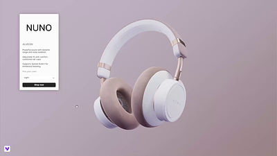 3D Configurator - Headphones 3d 3d design ar configurator dark design gold product ui vectary visualization