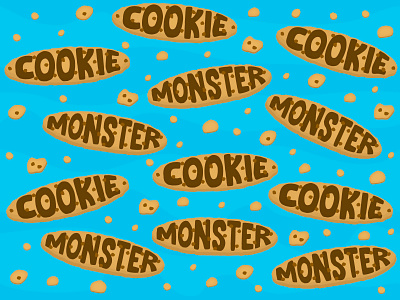 Cookie Monster biscuit cookie monster cookies crumbling design dessert food illustration pattern