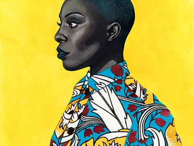 Laura Mvula digital folioart helen green illustration musician painting pattern portrait