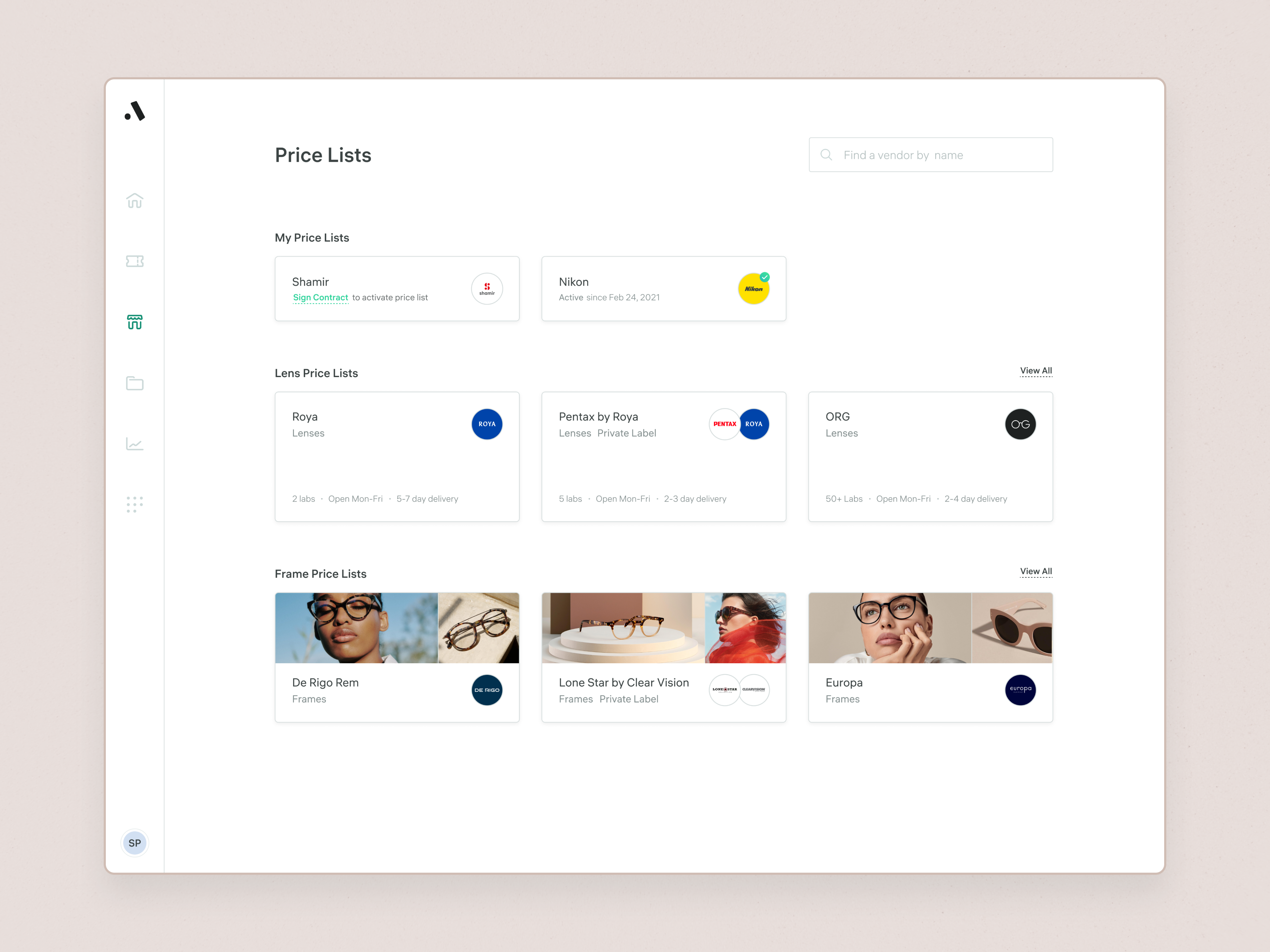 Price Lists Marketplace cards dashboard detail page marketplace product design ui ux