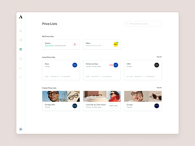 Price Lists Marketplace cards dashboard detail page marketplace product design ui ux