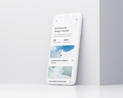 iOS Learning App Courses screen app architecture clean courses ios learning app minimalist ui white