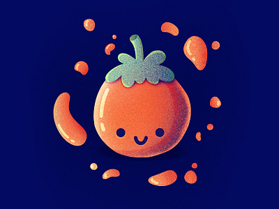 Happy Little Tomato! character cute emoji icon illustration smile tomato vegetable