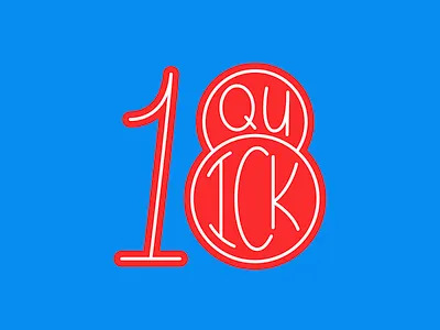 Quick 18 Badge 18 badge branding icon illustration lettering line logo mark type