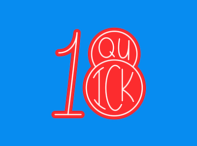 Quick 18 Badge 18 badge branding icon illustration lettering line logo mark type
