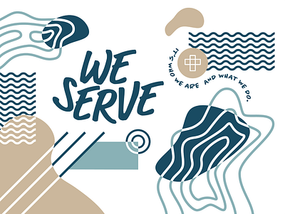 We Serve Mural church illustration lettering line mural paint serve topography tyoe