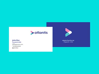 Identity Application - Atlantis bank banking brand brand design branding brandingagency construction finance finance logo financial identity logodesign minimal modern mountainstudio startup vector