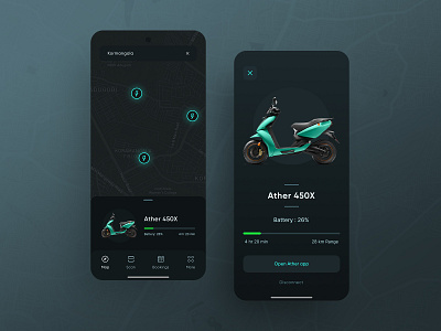 Spark - Charging stations & EV details app app design booking app charging stations dark mode dark ui design electric india electric mobility electric vehicles ev app interface location map view micromobility mobile ui mobility search ui design uiux