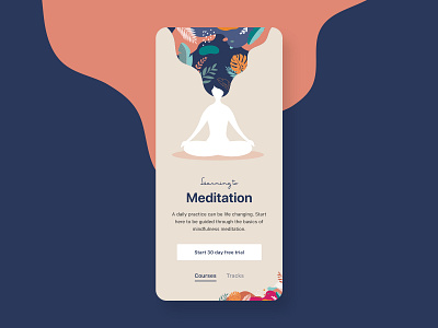 Meditation onboarding app design icon illustration mobile app mobile ui typography ui ux