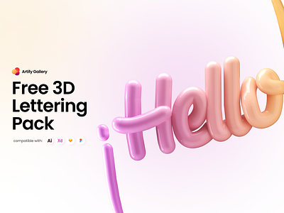 Free 3D Lettering Pack 3d colors free freebie lettering letters numbers trendy