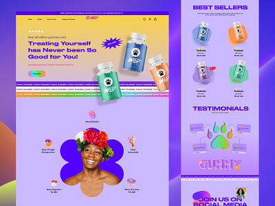 Gummy Landing Page branding design food gummy illustration landing minimal product ui ux vine web website