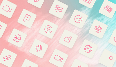 iOS 14 icon set - Pink apple icon icons set iconset ios ios icons ios14 ios14 icons vector
