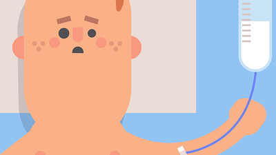 Intravenous rehydration animation art direction illustration