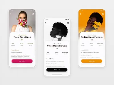 The Flowerpuff Girls black and white cart design flower flowers mask mobile design orange pink product product design ui user interface ux