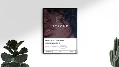 Poster for cream company Atache art baner beauty branding cream creative design filter geometry girl health leather line logo minimal poster product purity typography white