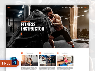 Free Personal Trainer Web Design PSD Template background removal background remover coaches fitness fitness web design free psd templates free website template gyms personal psd template web design web design psd webdesign website psd template