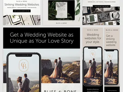 Ad Creative: Facebook|Display \\ Bliss & Bone ads advertising branding display facebook facebook ads google google ads marketing wedding website