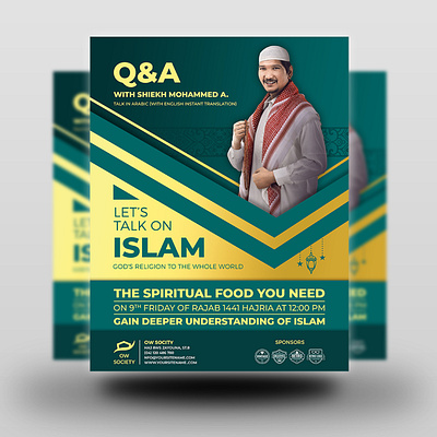 Islamic Talk Seminar Flyer Template allah cultures eid eid mubark ethnicity god haj hajj iftar islam islamic religion kaaba ksa madina mecca middle east mosque muslim poster