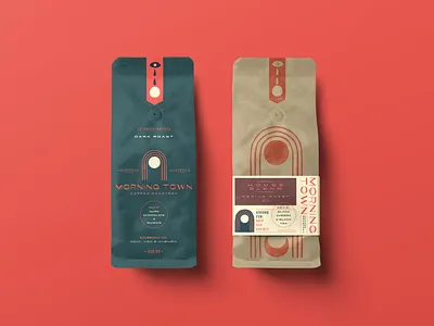 Morning Town Coffee Bags australia bold branding coffee coffee bags hand drawn illustration logo packaging packaging design retro typography vintage