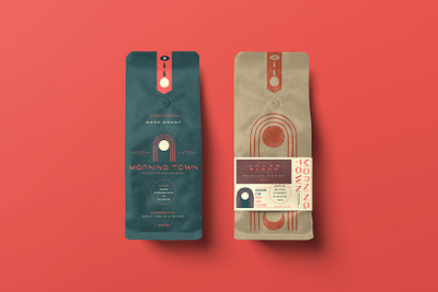 Morning Town Coffee Bags australia bold branding coffee coffee bags hand drawn illustration logo packaging packaging design retro typography vintage