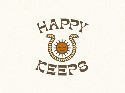 Happy Keeps Branding arizona branding happy happy sun horseshoe lasso logo logo design rope smiley smiley face sun western